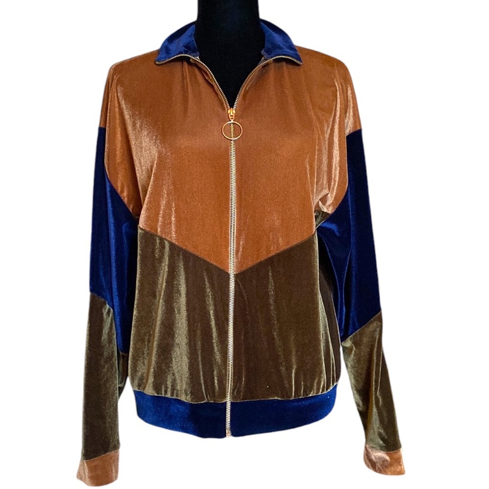 Topshop Zip Velvet Jacket